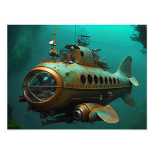 Steampunk Fantasy Submarine Photo Print