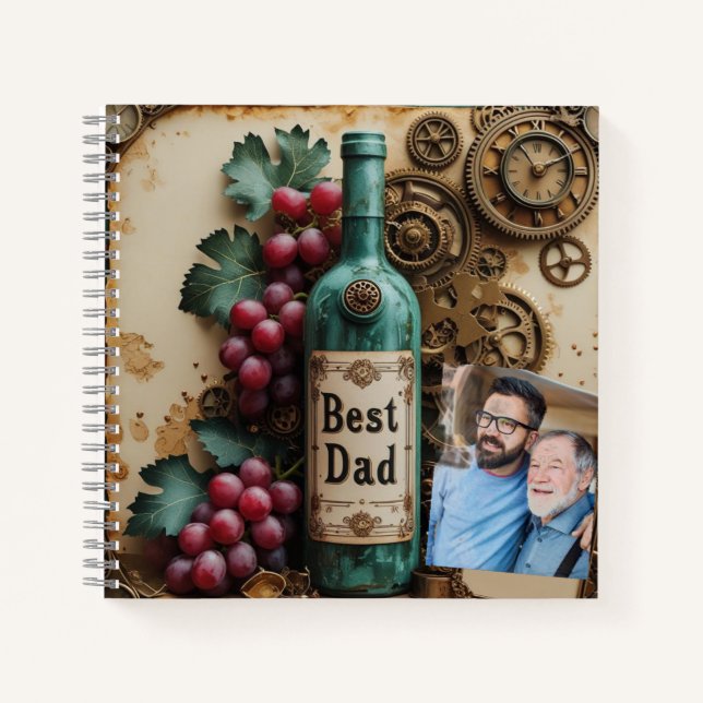Steampunk Father’s Day Tribute with Verdigris  Notebook (Front)