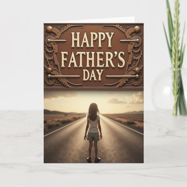 Steampunk Fathers Day Sign Card (Front)