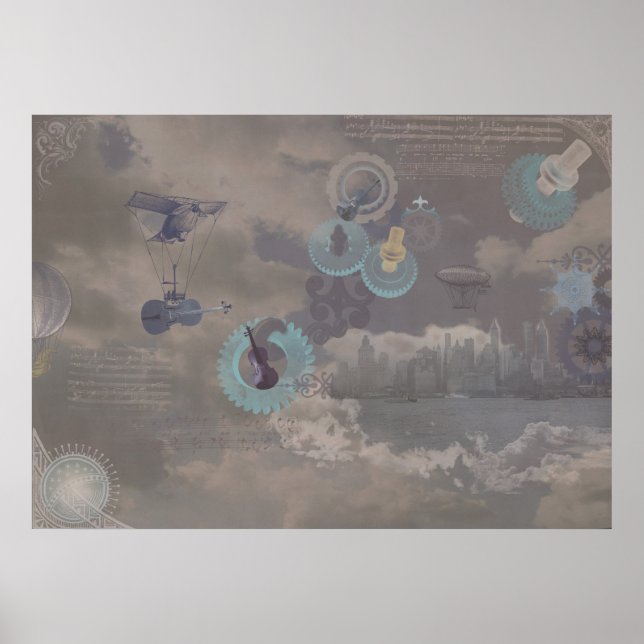 Steampunk Fiddle Strings Poster (Front)