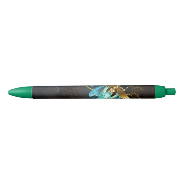 Steampunk Firefly Black Ink Pen (Front)