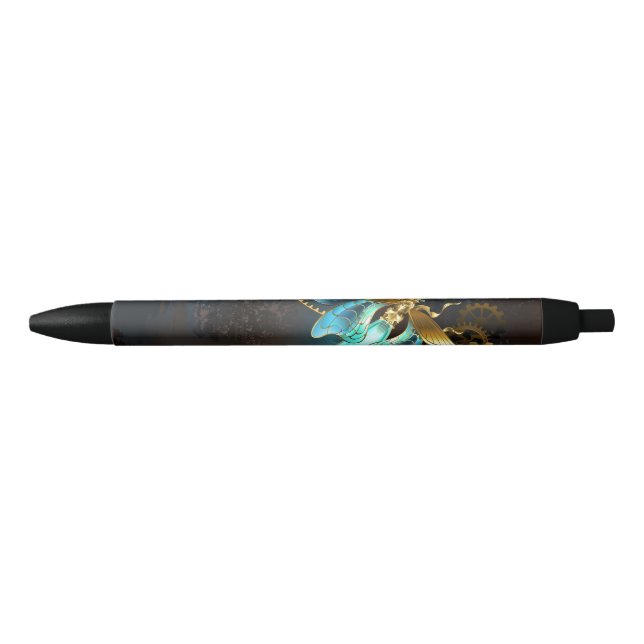 Steampunk Firefly Black Ink Pen (Front)