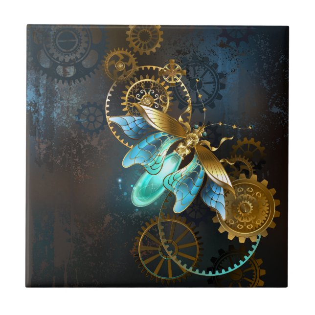 Steampunk Firefly Ceramic Tile (Front)
