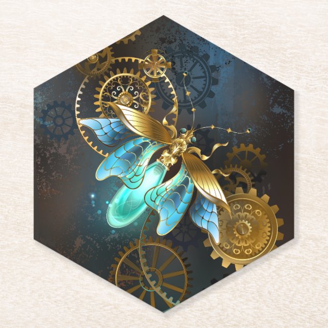 Steampunk Firefly Paper Coaster (Front)