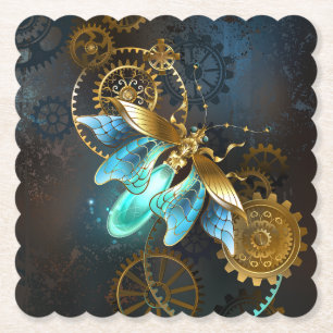 Steampunk Firefly Paper Coaster
