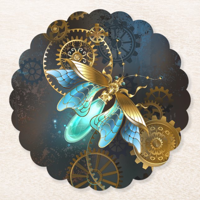 Steampunk Firefly Paper Coaster (Front)