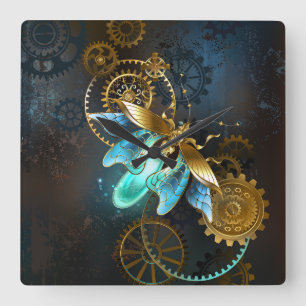 Steampunk Firefly Square Wall Clock