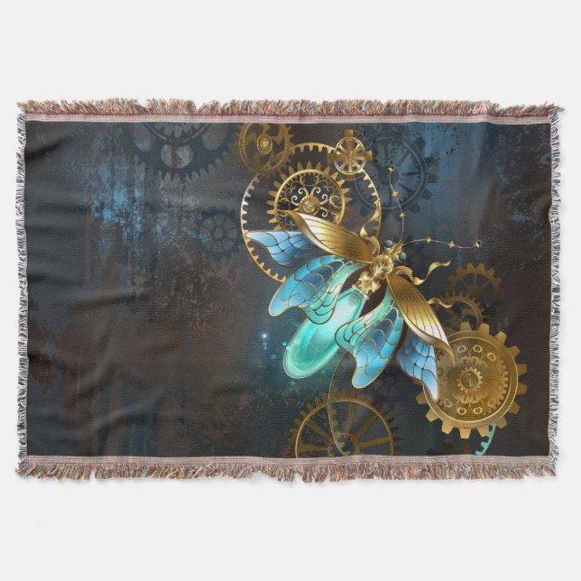 Steampunk Firefly Throw Blanket (Front)