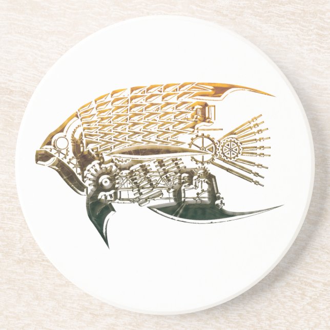 Steampunk fish coasters (Front)
