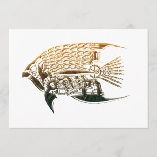 Steampunk fish invitations