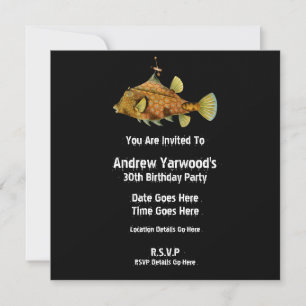 Steampunk Fish Party Invitation