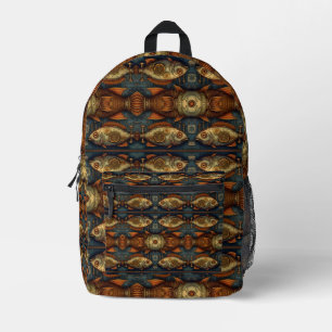 Steampunk Fish pattern Printed Backpack