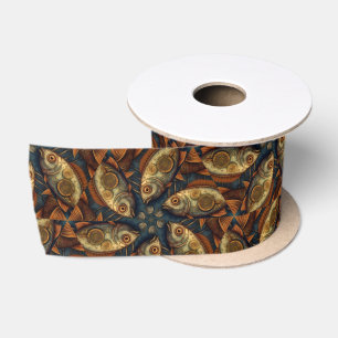 Steampunk Fishes 2 of 3 Satin Ribbon