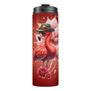 Steampunk Flamingo – Fantasy Digital Artwork Thermal Tumbler