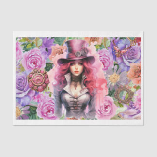 Steampunk Floral 3 Tissue Paper