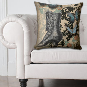 steampunk floral butterfly vintage Victorian Shoe Cushion