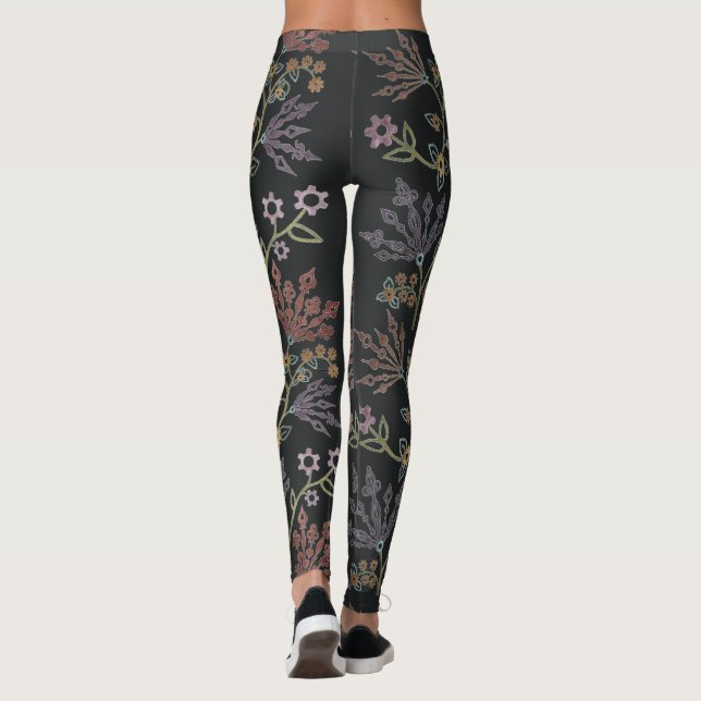 Steampunk Floral Lace Leggings (Back)