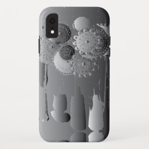 Steampunk Floral Metal Grey iPhone XR Case