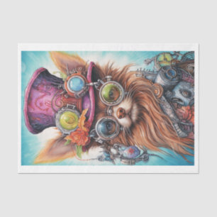 Steampunk Floral Pup 2 Tissue Paper