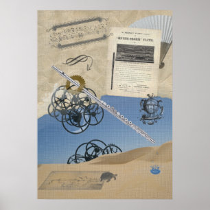 Steampunk Flute Fantasy Poster