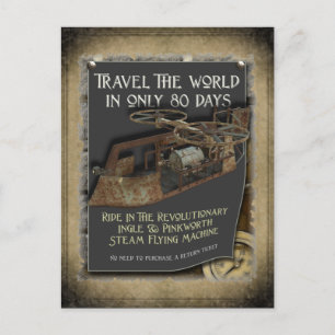 Steampunk Flying Machine Postcard