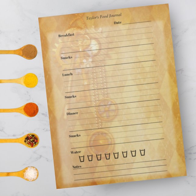 Steampunk Food Journal - Easy Daily Meal Diary Notepad (Creator Uploaded)