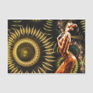 Steampunk Fractal Fantasy Beautiful Woman Tissue Paper