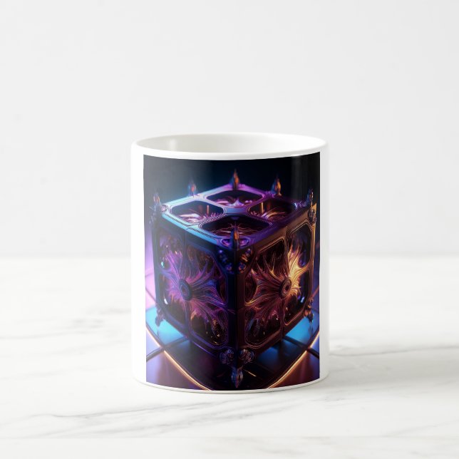 Steampunk Fractal Reflective Music Box Coffee Mug (Center)