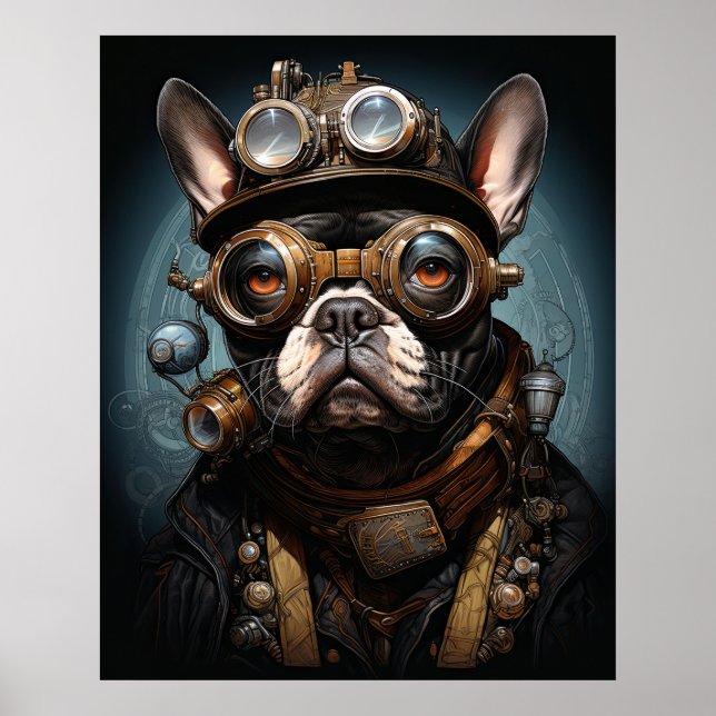 STEAMPUNK FRENCH BULLDOG POSTER (Front)