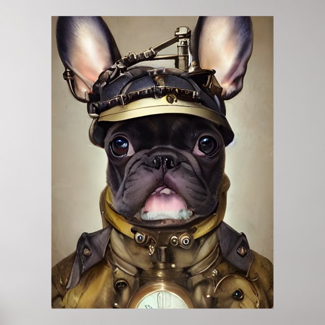 Steampunk French Bulldog Poster (Front)