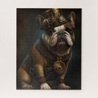 Steampunk French Bulldog, Retro Futuristic Puzzle