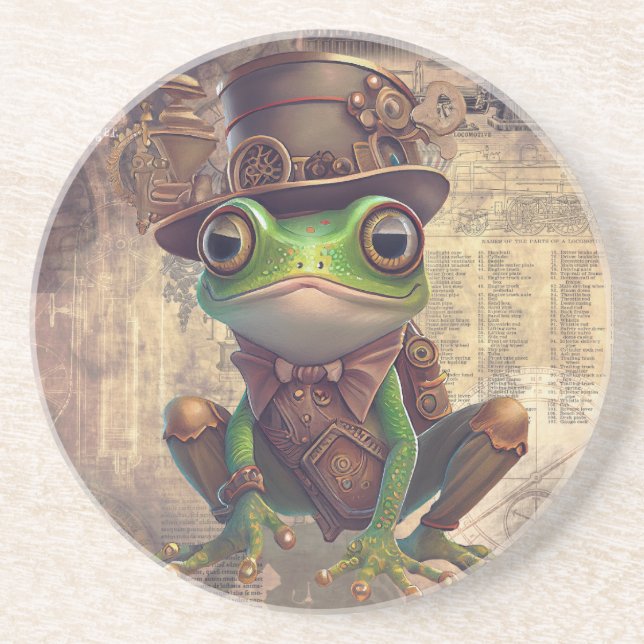 Steampunk Frog Coaster (Front)