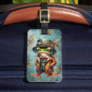Steampunk Frog Custom Luggage Tag