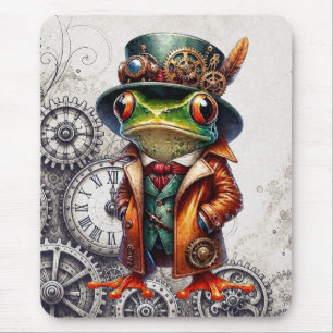 Steampunk Frog & Gears Mouse Pad