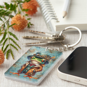 Steampunk Frog  Key Ring