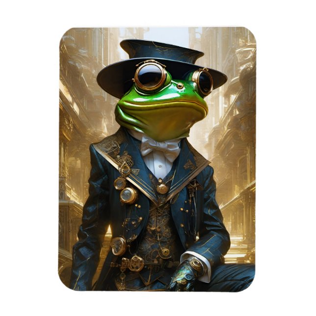 Steampunk Frog Magnet (Vertical)