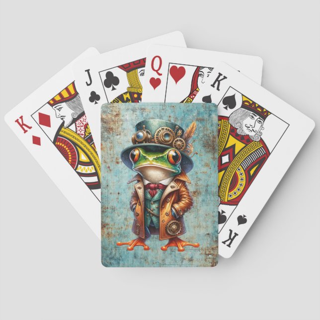 Steampunk Frog  Playing Cards (Back)
