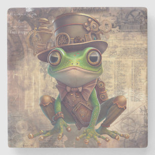 Steampunk Frog Stone Coaster