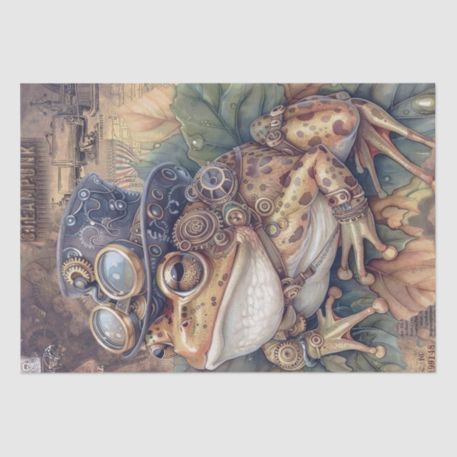 Steampunk Frog Tissue Paper (Front)