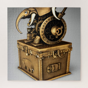 Steampunk Ganesh Elephant Timetravel Device Jigsaw Puzzle