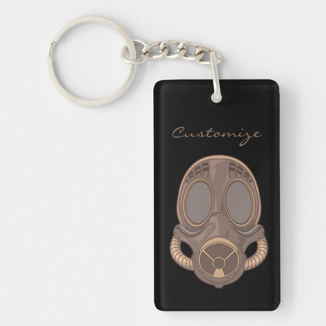 Steampunk Gas Mask Thunder_Cove Key Ring (Front)