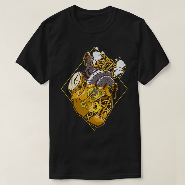 Steampunk Gear Clockwork Heart  T-Shirt (Design Front)
