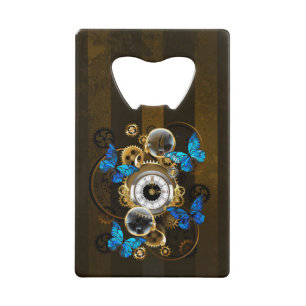 Steampunk Gears and Blue Butterflies