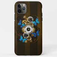 Steampunk Gears and Blue Butterflies