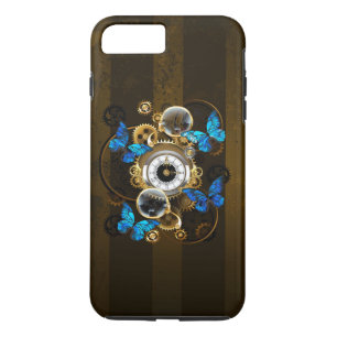Steampunk Gears and Blue Butterflies iPhone 8 Plus/7 Plus Case