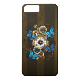 Steampunk Gears and Blue Butterflies iPhone 8 Plus/7 Plus Case