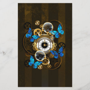 Steampunk Gears and Blue Butterflies Flyer