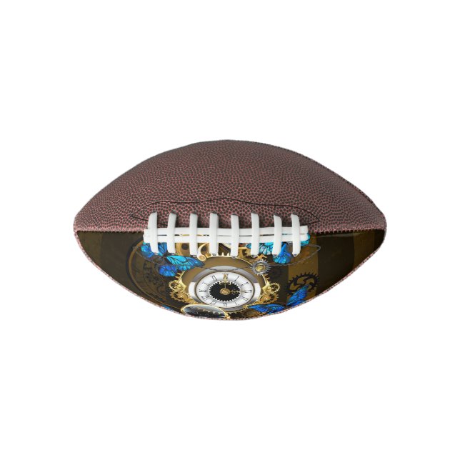Steampunk Gears and Blue Butterflies Football (Front)