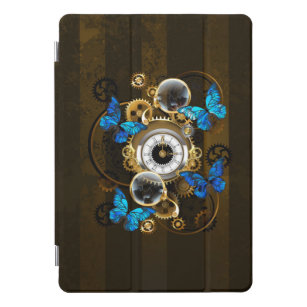 Steampunk Gears and Blue Butterflies iPad Pro Cover