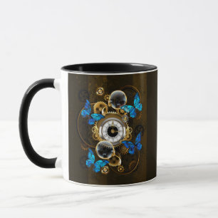 Steampunk Gears and Blue Butterflies Mug